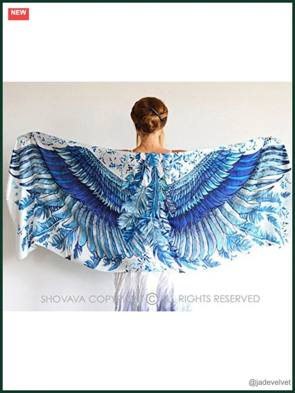 Hand Painted Organic Cotton Large Fashion Scarf Shawl